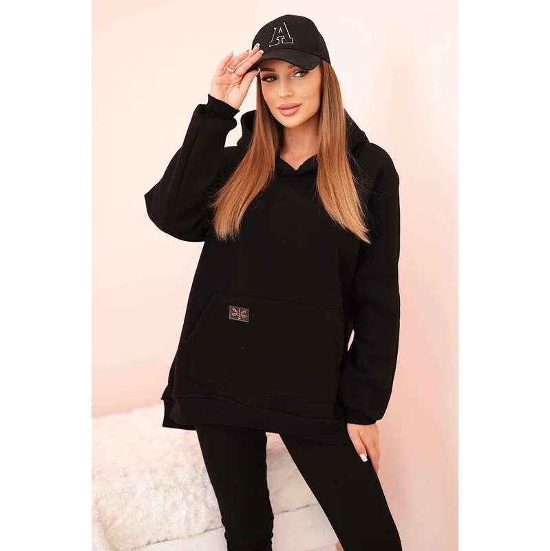 Polski Dámsky bavlnený komplet s kapucňou a legínami s vysokým pásom 65303803