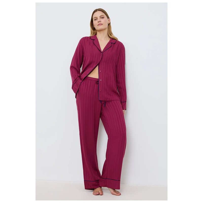 Triumph Viskózové pyžamo Amourette Jacquard PW vínové 65315737