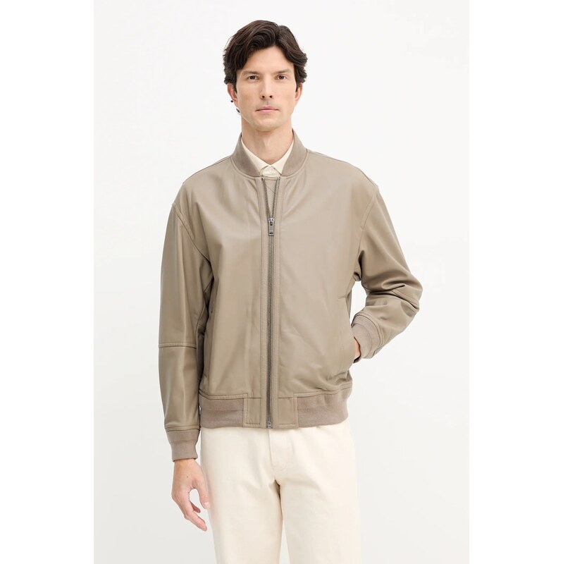 Kožená bunda bomber BOSS Orange Jobrice 65306101