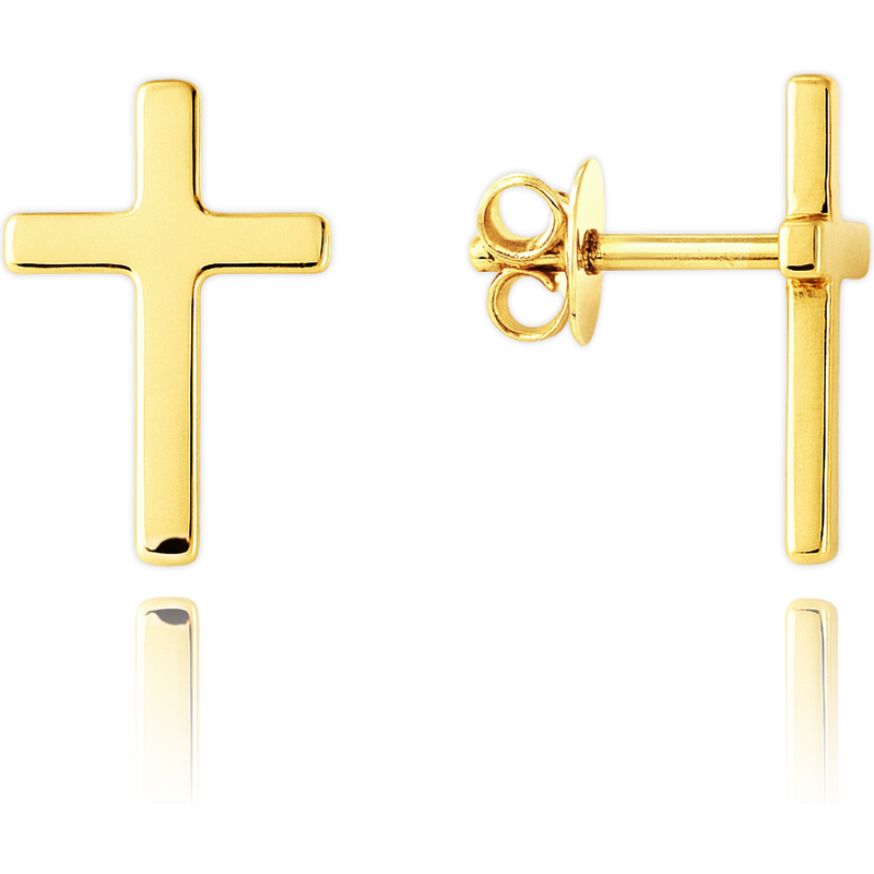 OLIVIE Elegantné zlaté náušnice krížiky Au 585/1000 66386202