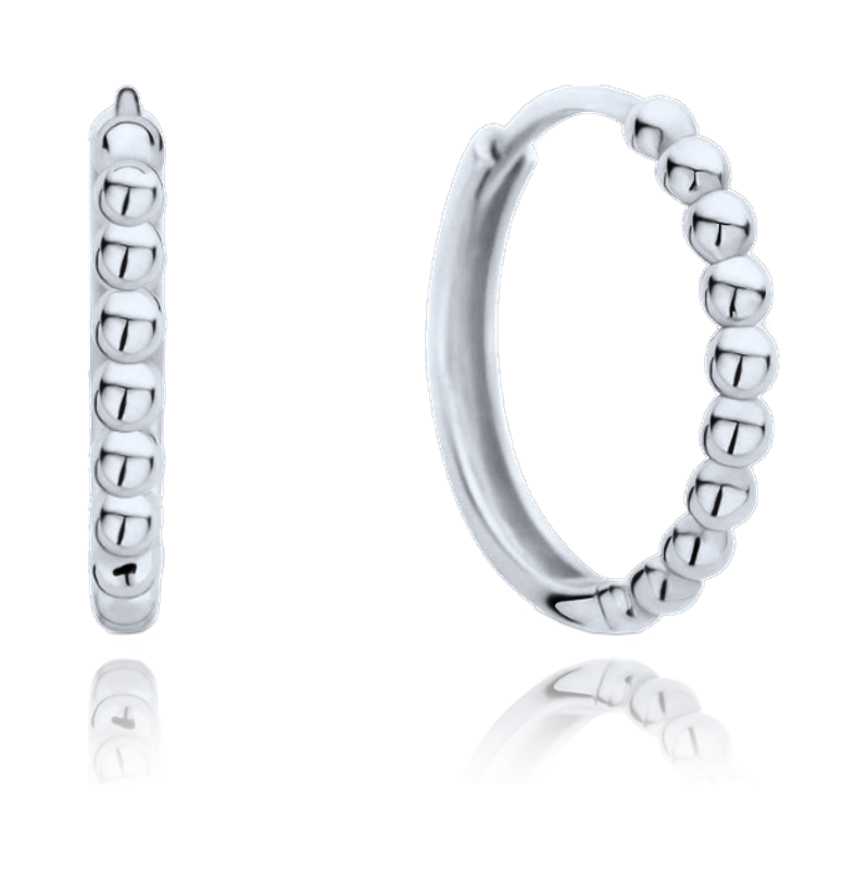 OLIVIE Zlaté náušnice z bieleho zlata krúžky Au 585/1000 66386217