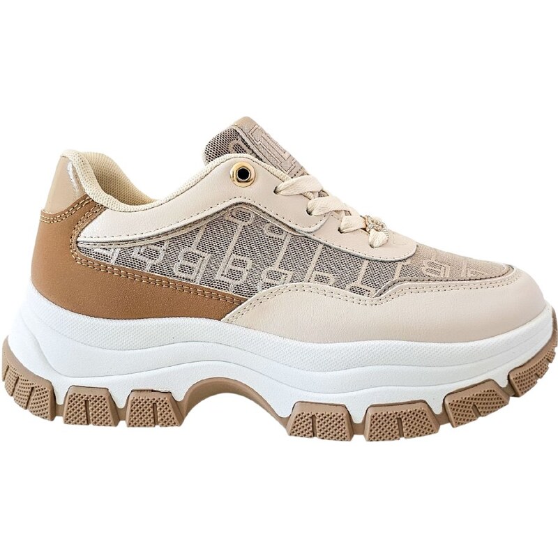 Krémové chunky tenisky Laura Biagiotti Rice Monogram 65305144