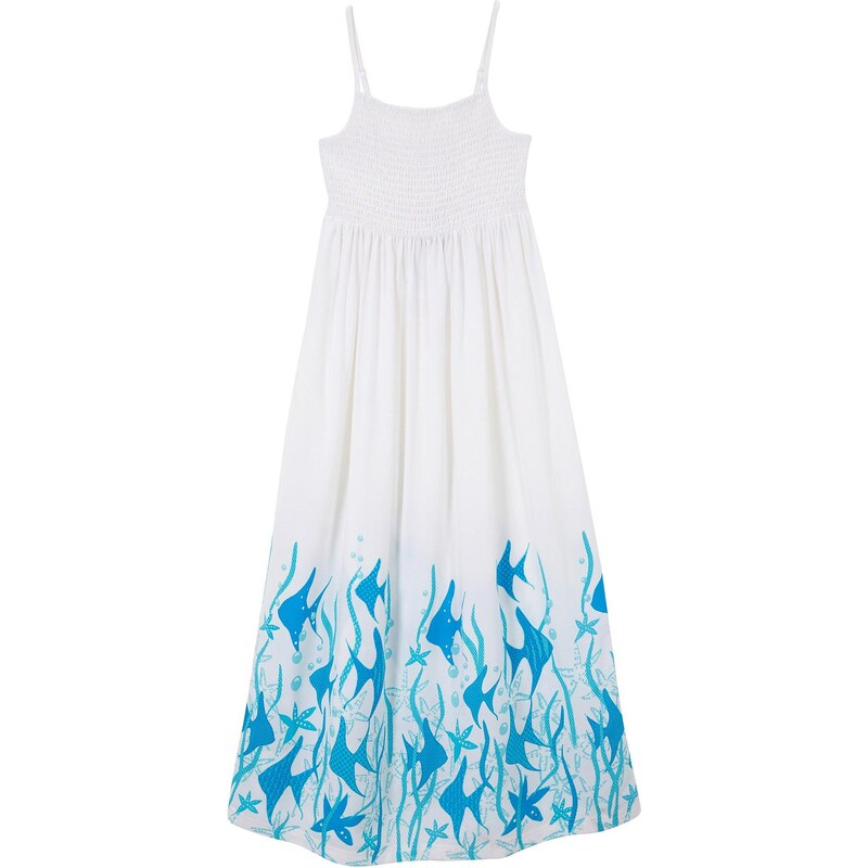 bonprix Maxi šaty z padavej viskózy, farba biela 44790771