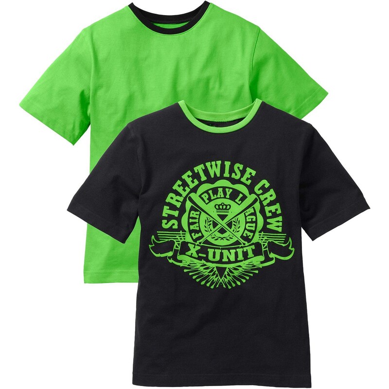 bonprix Tričko (2 ks), z čistej bavlny, farba čierna 49698077