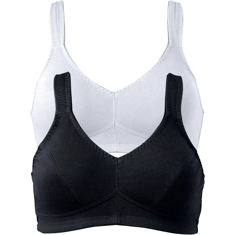 bonprix Podprsenka bez kostíc (2ks) bio bavlna, farba čierna 44741737