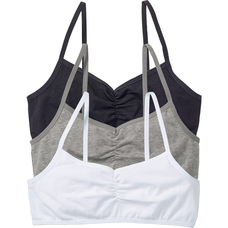 bonprix Podprsenkový top s mäkkou bio bavlnou(3 ks), farba biela 44742357