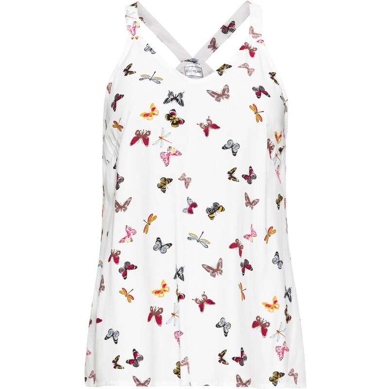 bonprix Blúzkový top z čistej viskózy, farba biela 44742583