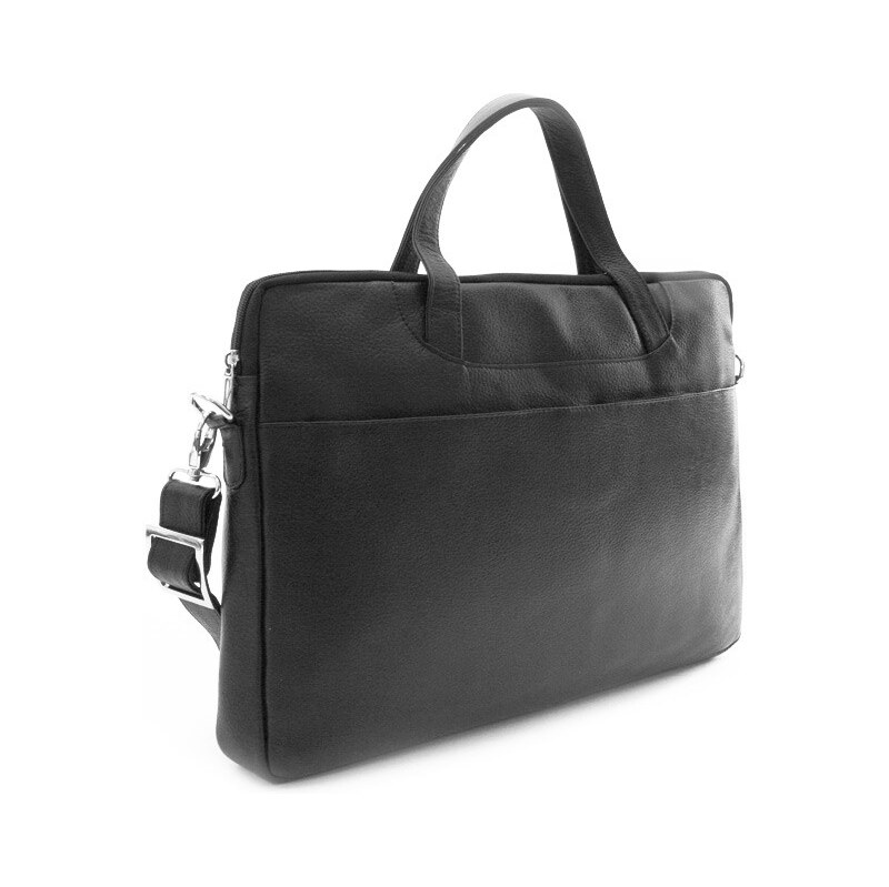 Arwel Čierna kožená taška na notebook cez rameno 112-7039-60 65319954
