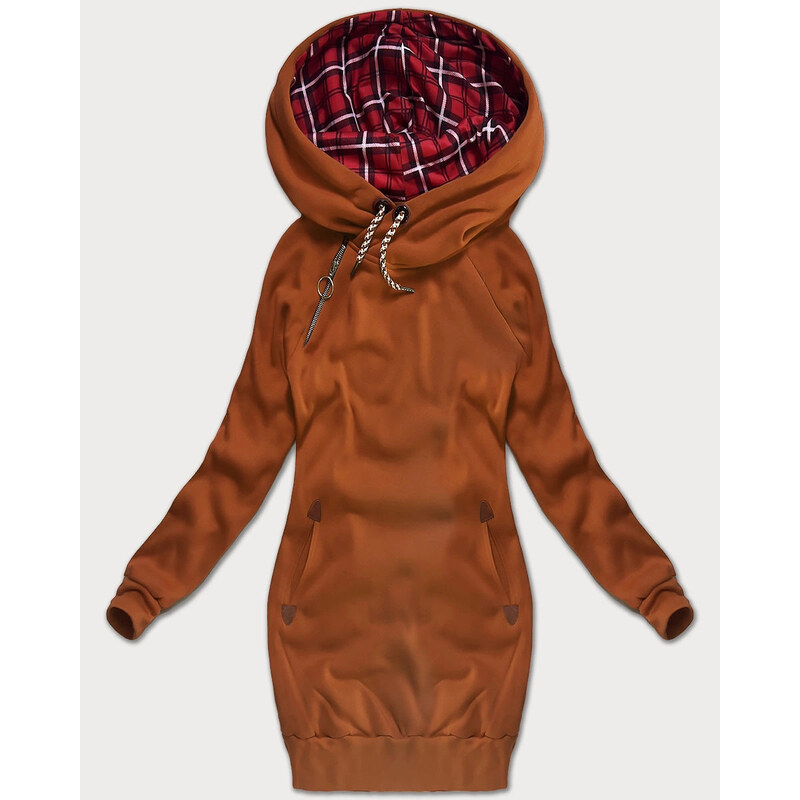 LHD Dámska dlhá mikina v karamelovej farbe (AMG-738/1) 65446939