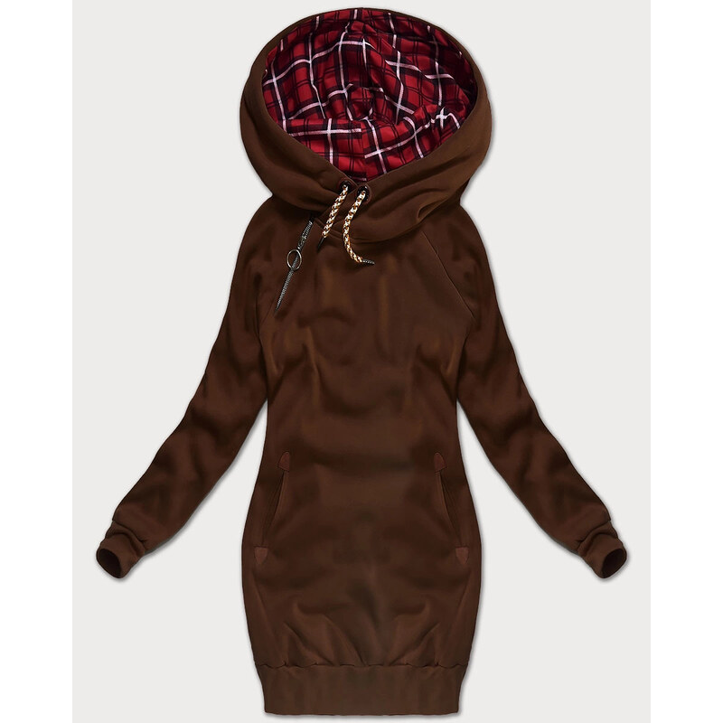 LHD Dámska dlhá mikina v hnedej farbe (AMG-738/1) 65446940