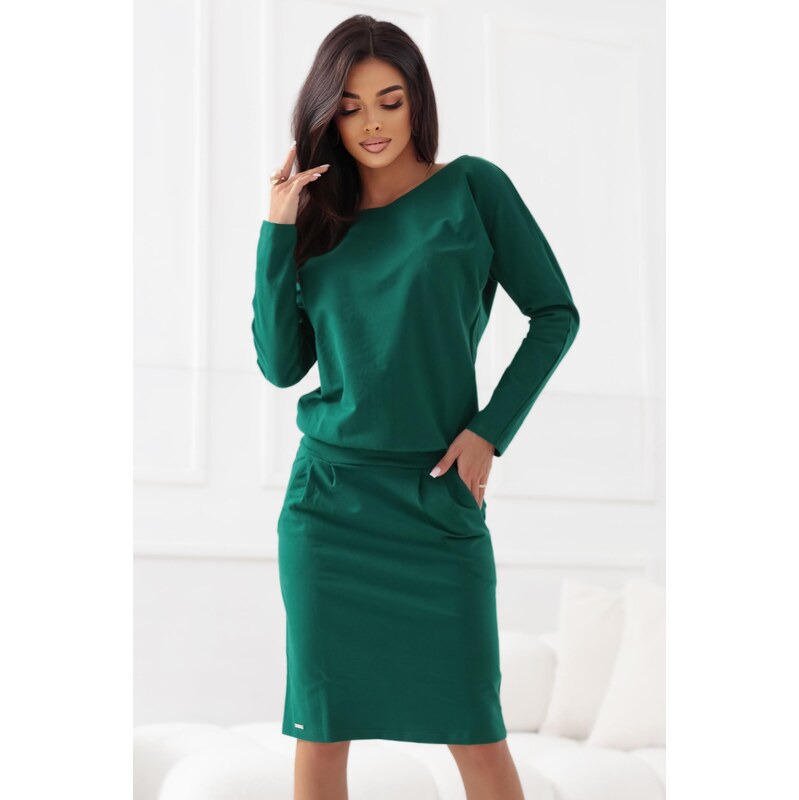 Numoco Mikinové šaty s dlhým rukávom a vreckami - pohodlný strih s 65309265