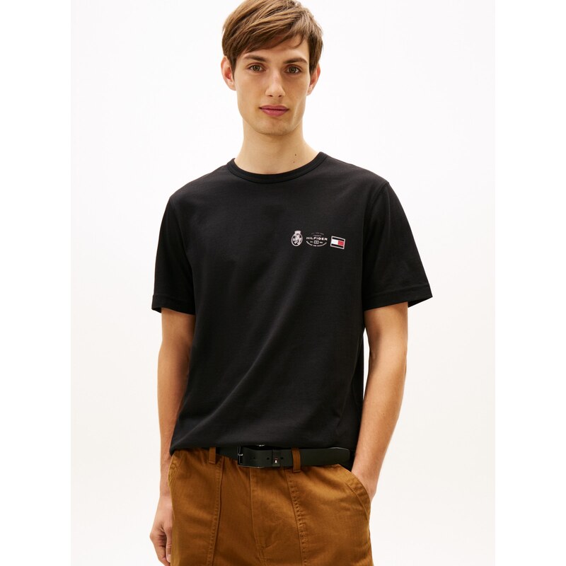 Tommy Hilfiger Small Crest Outline Tee BLK 65309375