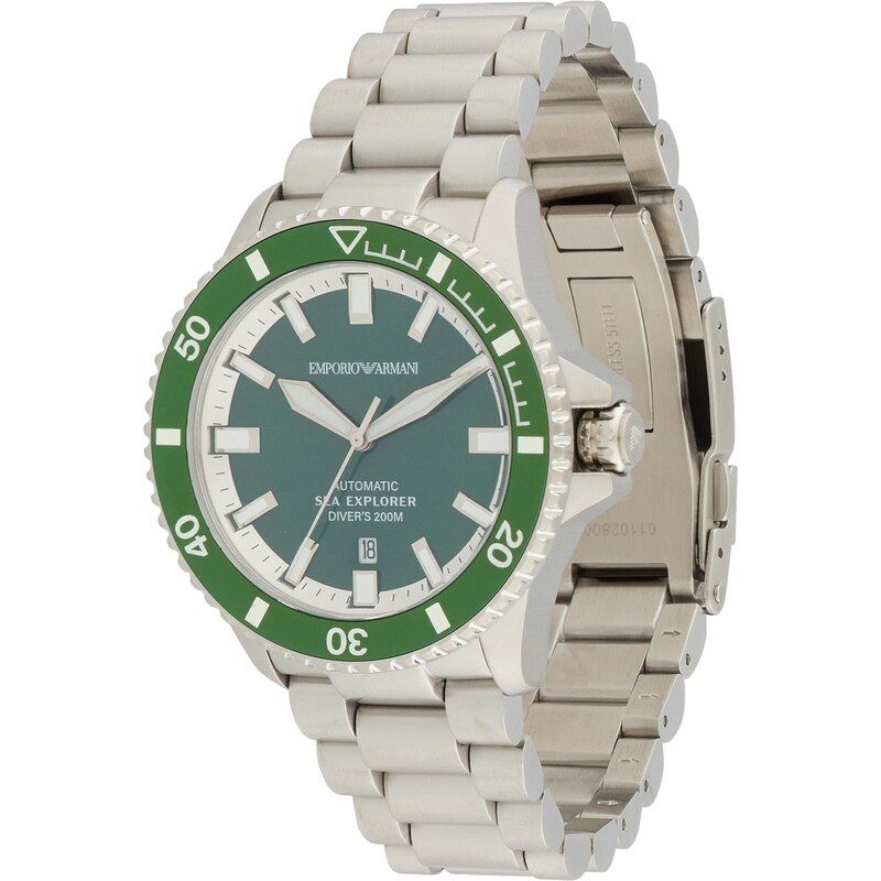 Emporio Armani Analógové hodinky zelená / petrolejová / strieborná 65679216