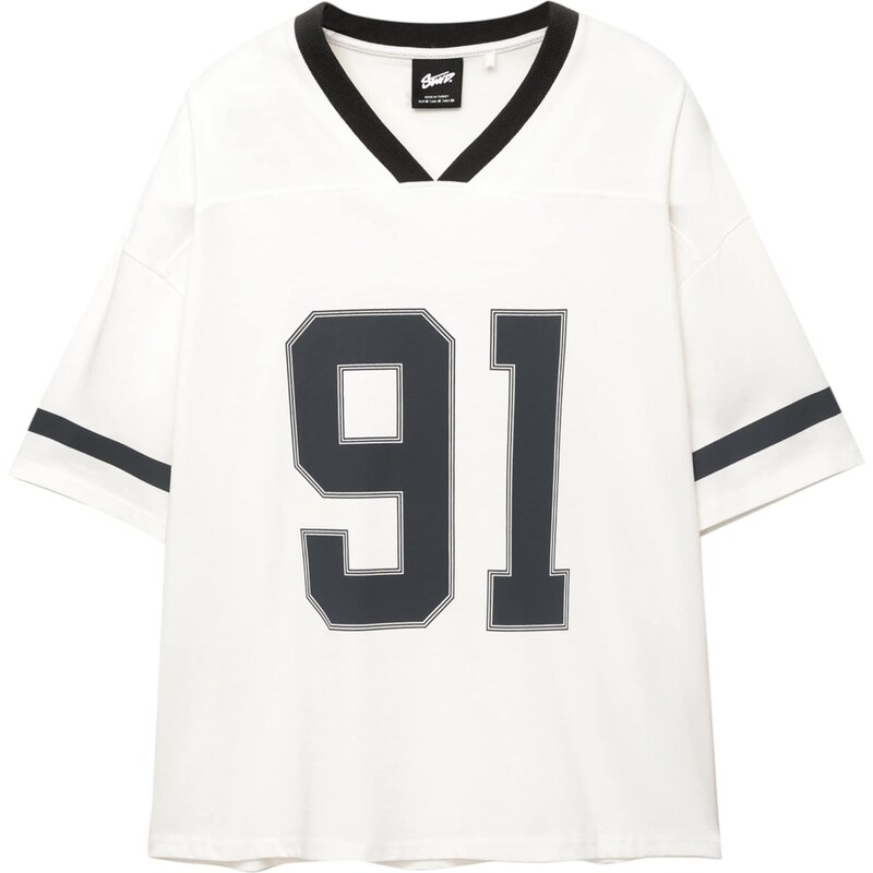 Pull&Bear Tričko STWD čierna / biela 65475305