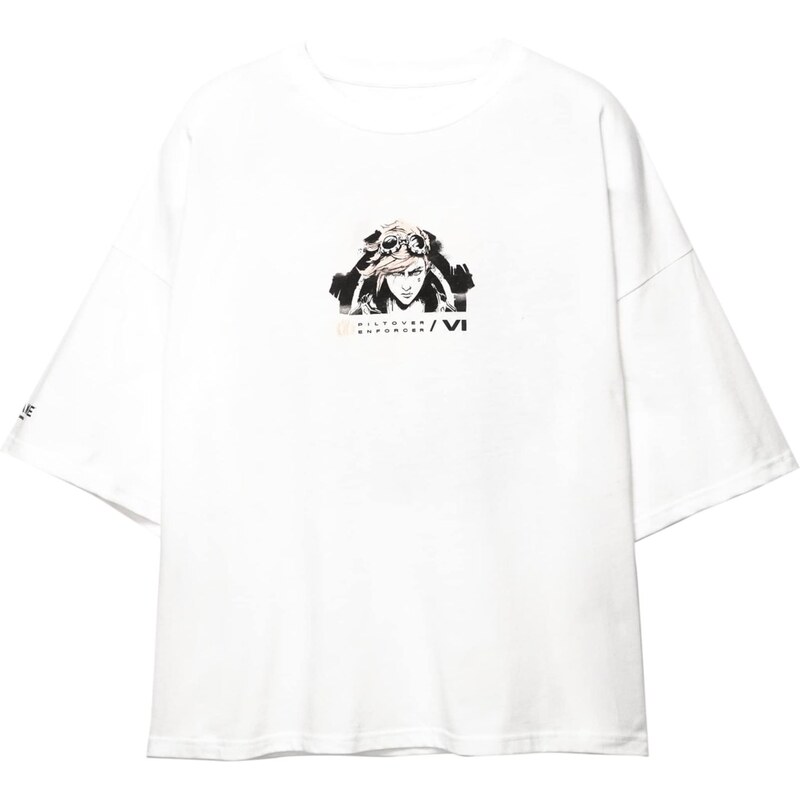 Pull&Bear Tričko ARCANE pastelovo ružová / čierna / biela 65475310