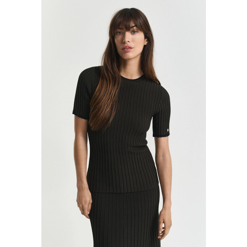 SVETER GANT CONTRAST RIBBED SS C-NECK GREEN LAGOON 64944447