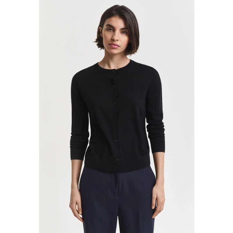 SVETER GANT FINE MERINO C-NECK CARDIGAN BLACK 64980746