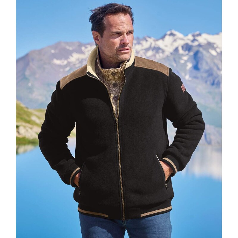 Zateplená flísová bunda Outdoor Atlas For Men Čierna 61681780