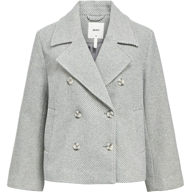 OBJECT Prechodná bunda OBJKeily sivá melírovaná / biela 65889485