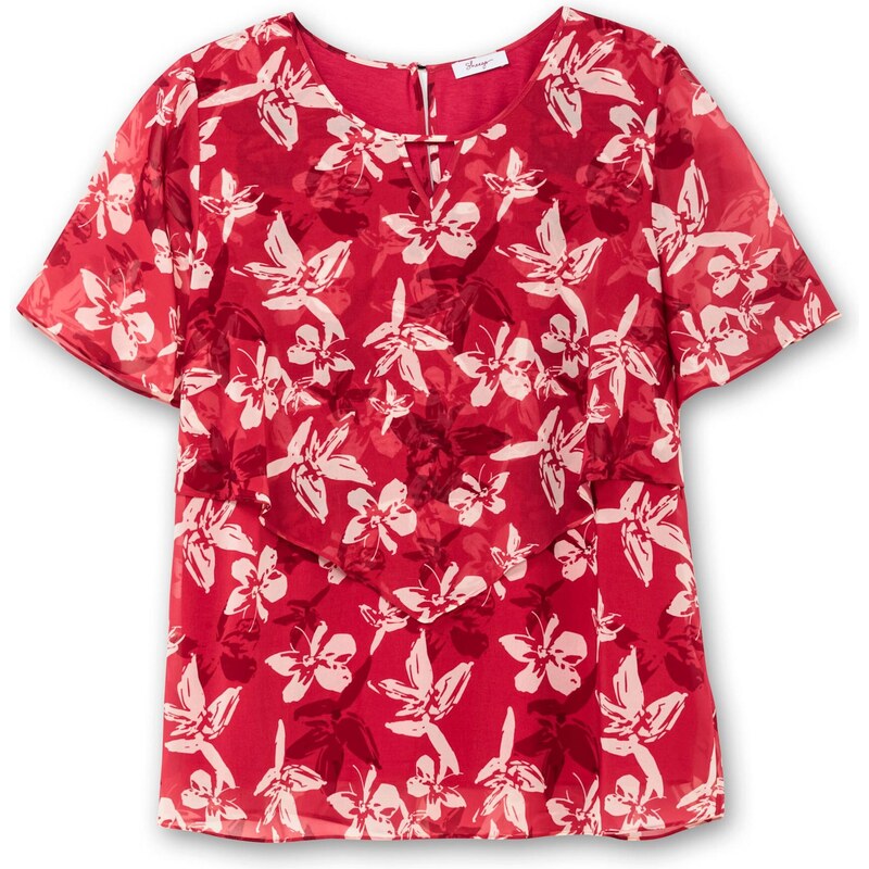 SHEEGO Blúzka svetločervená / tmavočervená / šedobiela 65608793