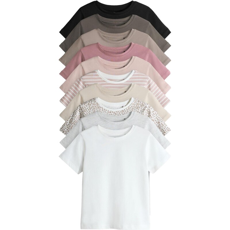 The Set Tričko svetlosivá / staroružová / čierna / biela 65660340