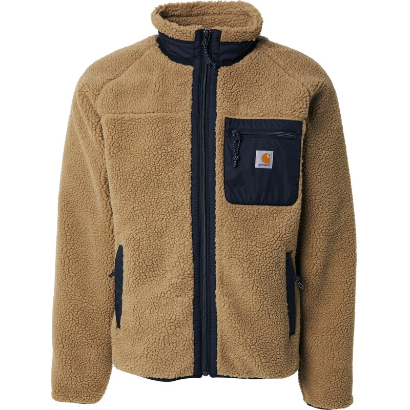Carhartt WIP Flisová bunda Prentis svetlohnedá / čierna 65485179