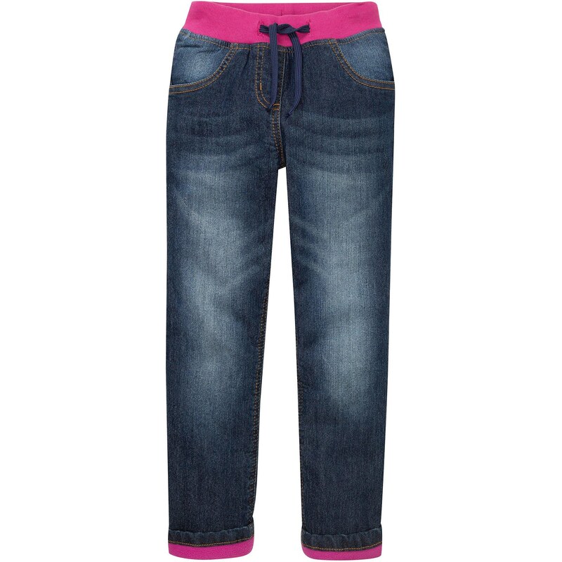 bonprix Termo džínsy s flísovou podšívkou, farba modrá 44732604