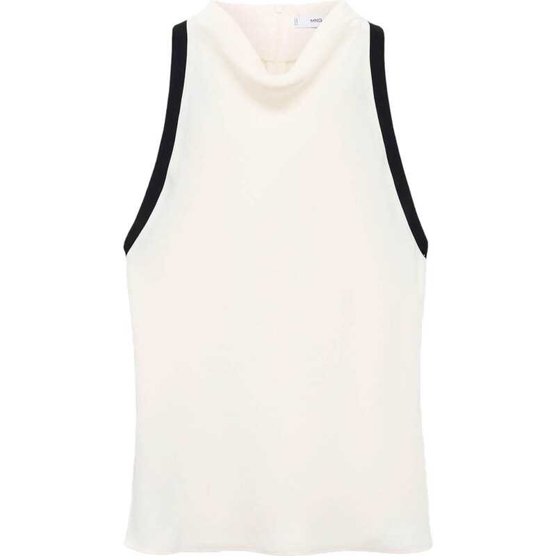 MANGO Blúzka DULCE svetlobéžová / čierna 65892153