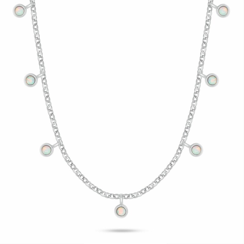 Brilio Silver Hravý strieborný náhrdelník s bielymi syntetickými 66588211