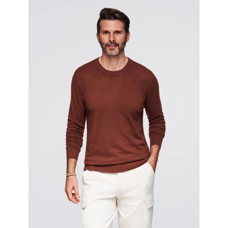 Ombre Clothing Jedinečný gaštanový pánsky sveter V4 SWSW-0183 65316258