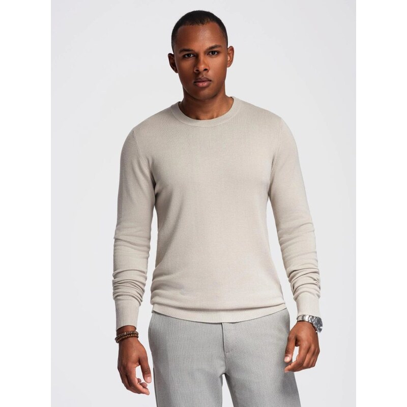 Ombre Clothing Jedinečný béžový pánsky sveter V3 SWSW-0183 65316257