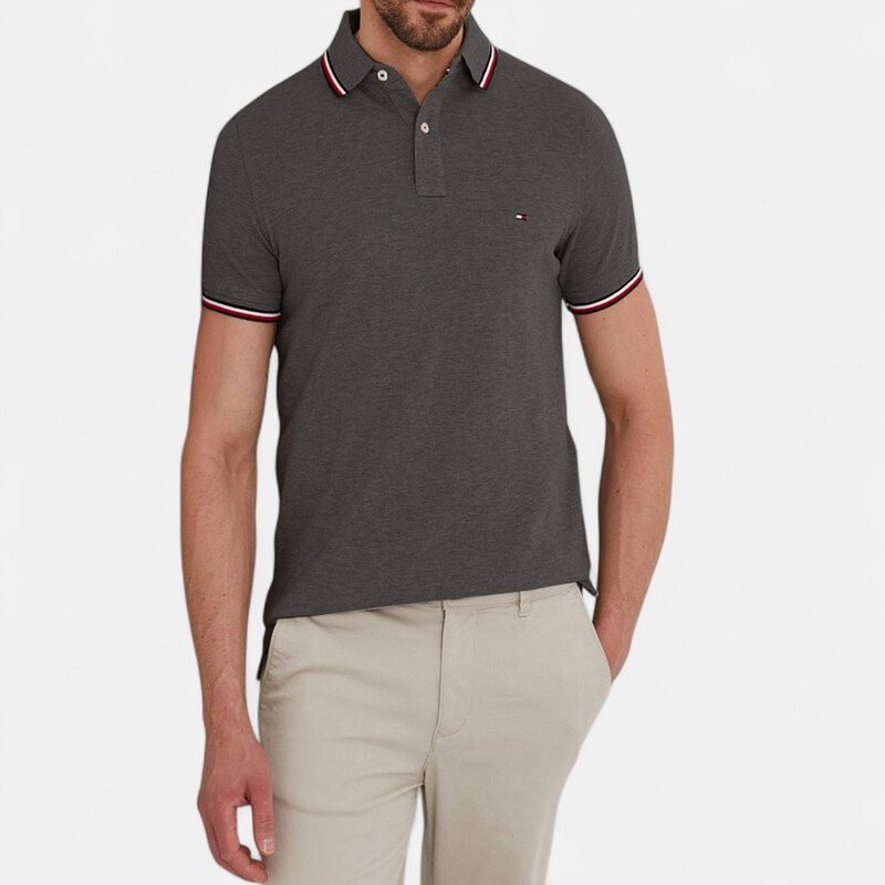 Pánské šedé polo triko Tommy Hilfiger 56388 65317577