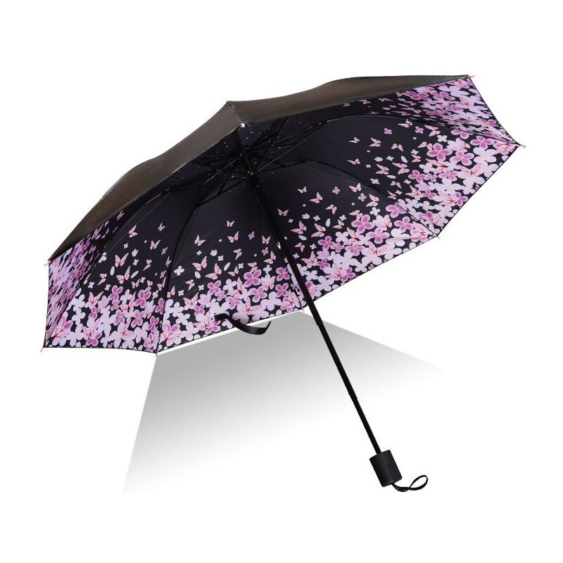 Carla Dámsky skladací dáždnik Ružový s motýlikmi 65225792