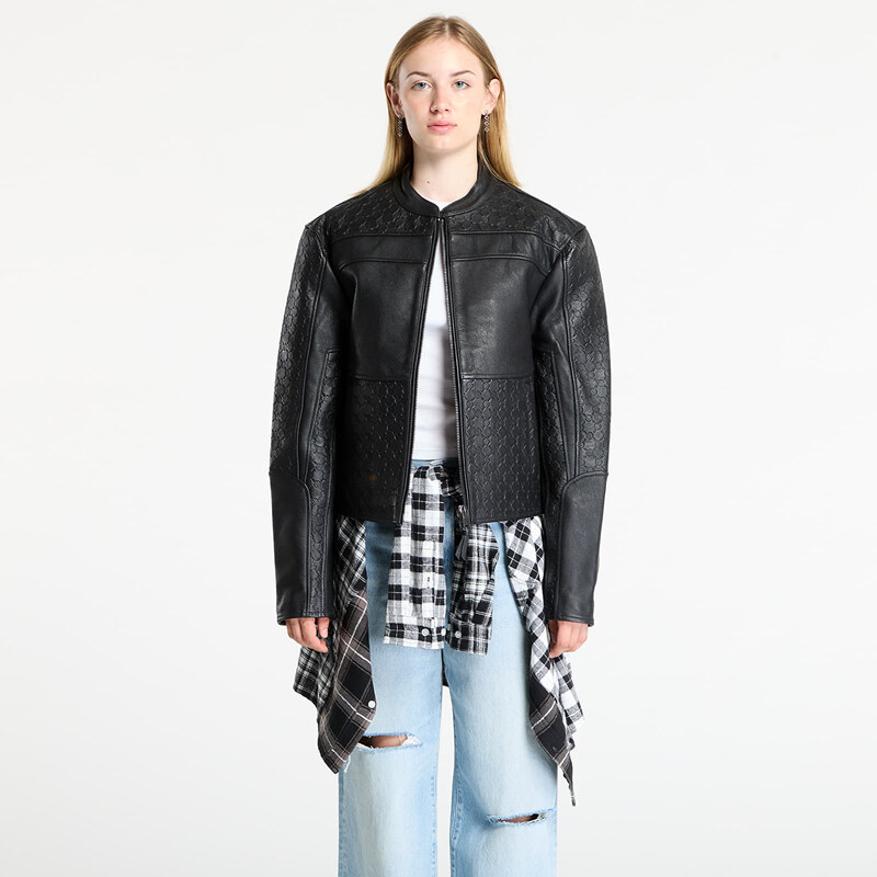 Bunda Daily Paper Structured Leather Jacket Black S 65307376