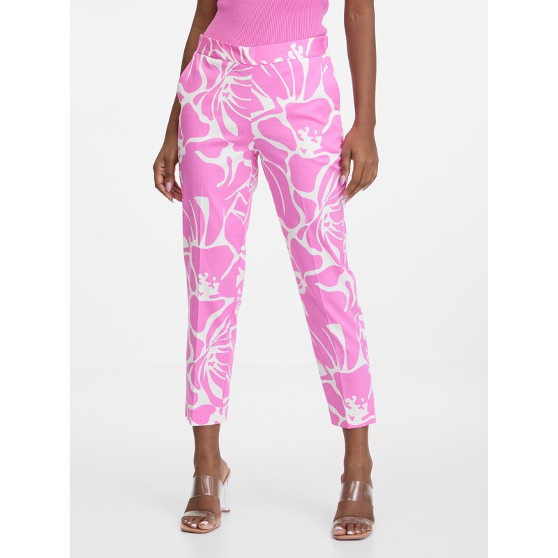 Ružovo-biele dámske vzorované nohavice ORSAY 65319123