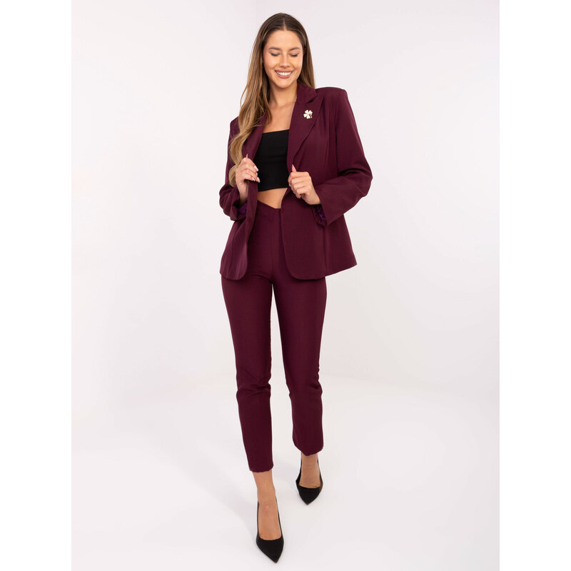 RUE PARIS Blazer-IT-MA-FL8391.87-burgundy 65319227