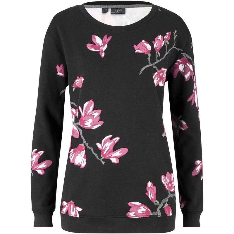 bonprix Mikina z čistej bavlny, voľný strih, farba čierna 45031094