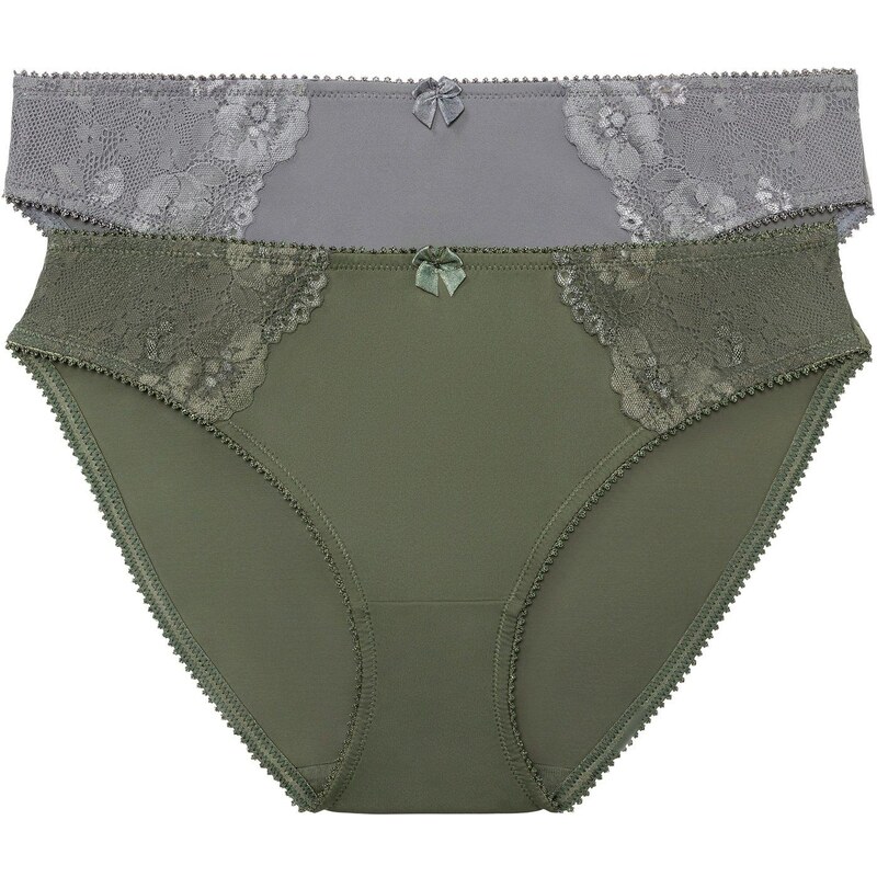 bonprix Nohavičky s jemnou čipkou (2ks), farba zelená 44734833