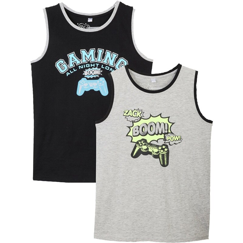 bonprix Chlapčenský top (2 ks) bio bavlna, farba čierna 44735228