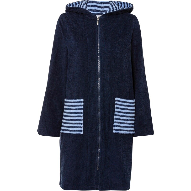 bonprix Župan froté z bio bavlny, farba modrá 48257287