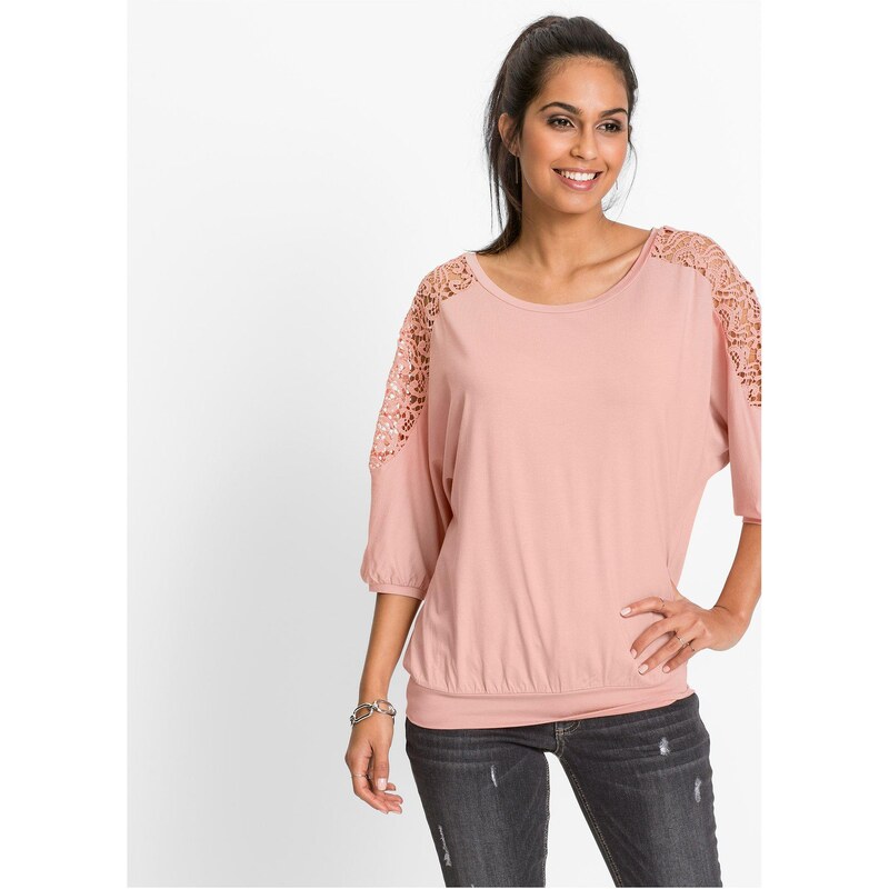 bonprix Oversized tričko z viskózovéhom mixu, farba ružová 44741772