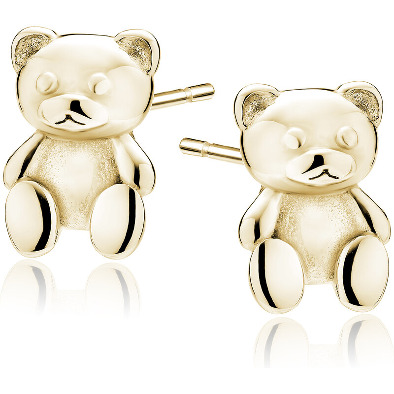 Olivie Stříbrné náušnice MEDVÍDEK GOLD 9851 65359813