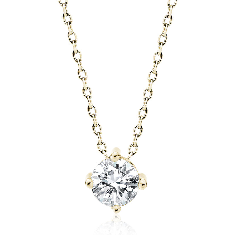 Olivie Stříbrný krátký náhrdelník ZIRKON GOLD 9854 65359816