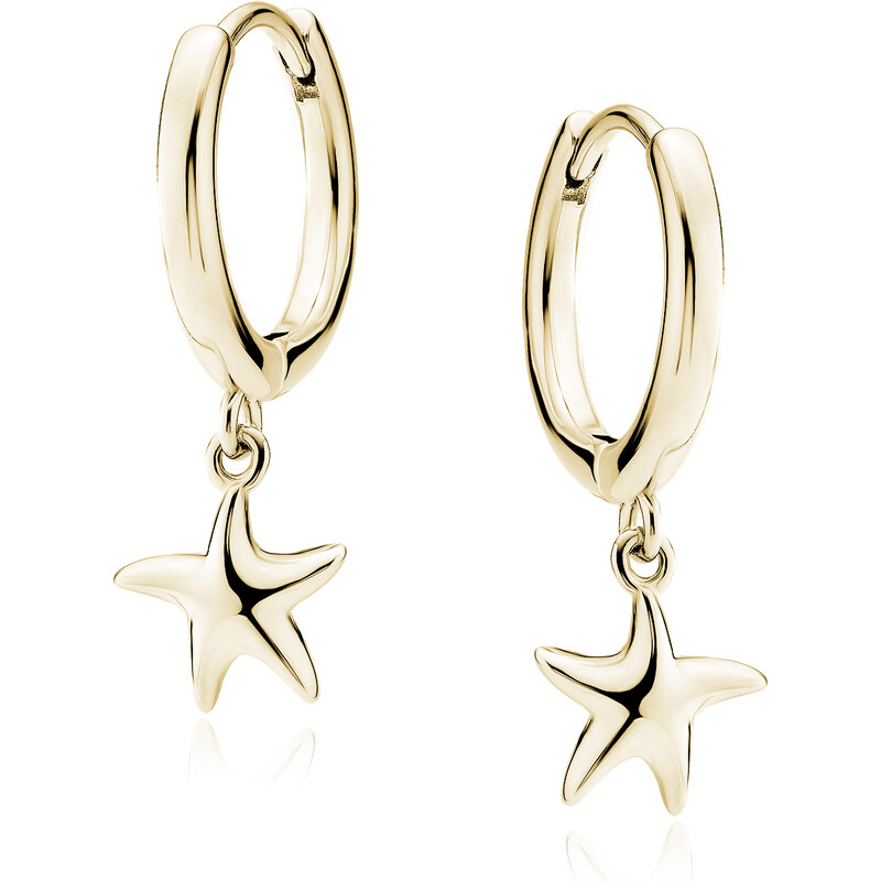 Olivie Stříbrné kruhové náušnice HVĚZDICE GOLD 9858 65359820