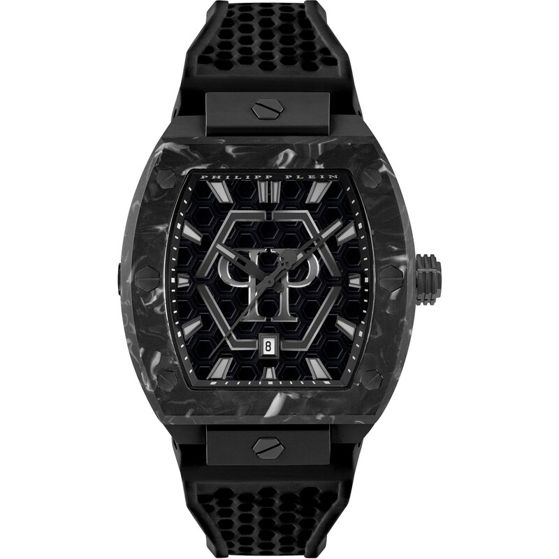 Philipp Plein Analógové hodinky The Hexagon Phantom antracitová / 66068595