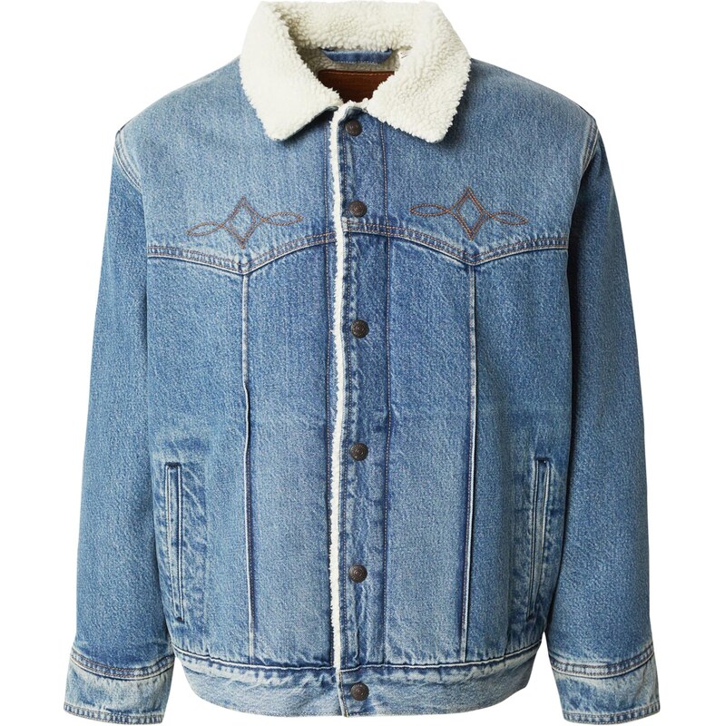 LEVIS Prechodná bunda Western Sherpa Trucker Jacket modrá denim / 65323266