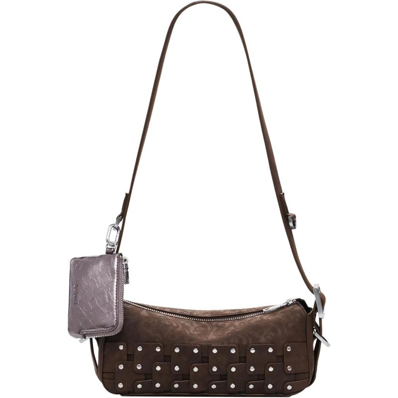 Desigual Taška cez rameno hnedá / strieborná 65731092