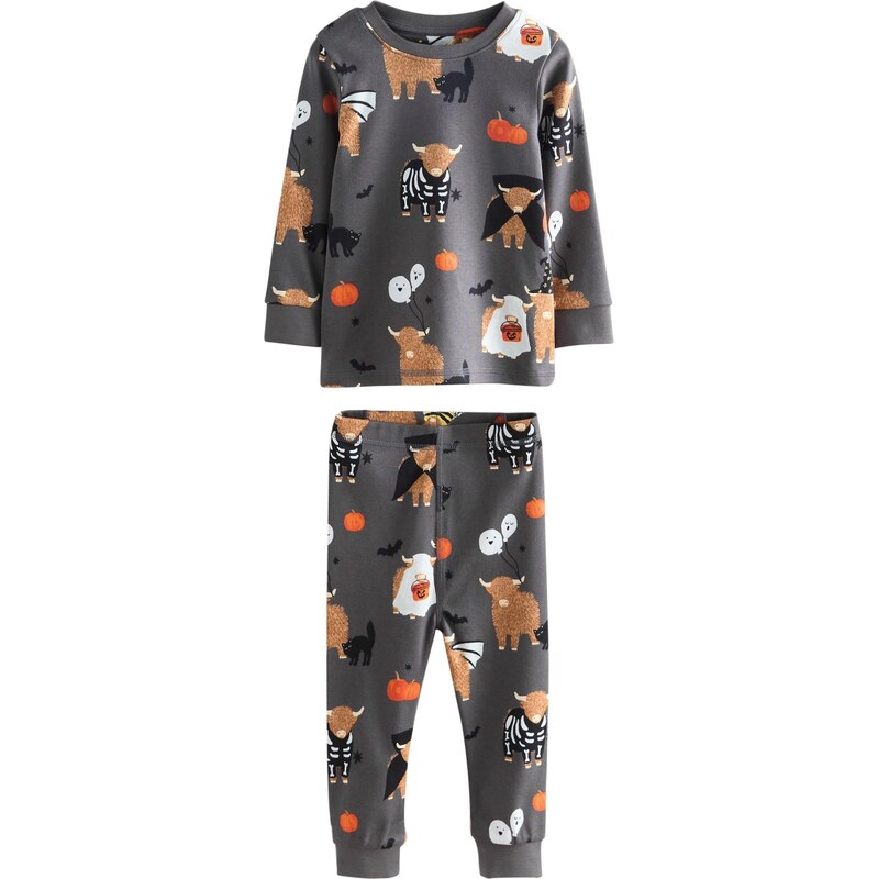 Next Pyžamo Halloween svetlohnedá / tmavosivá / oranžová / čierna 65888811