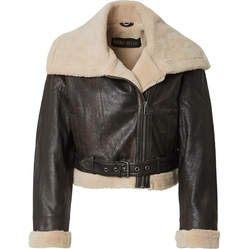 FREAKY NATION Zimná bunda Perfect Way béžová / tmavohnedá 65609010