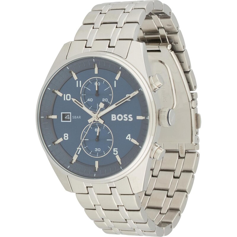 BOSS Analógové hodinky Skytraveller námornícka modrá / strieborná 65323985